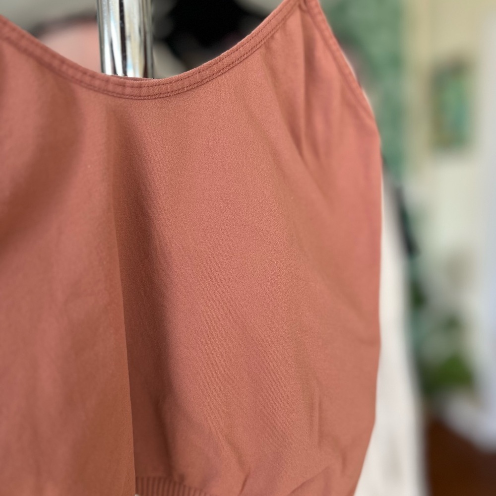 Free People Brami Skinny Strap Tank Copper Brown Tan Crop Top Sz XS/S - Picture 7 of 9